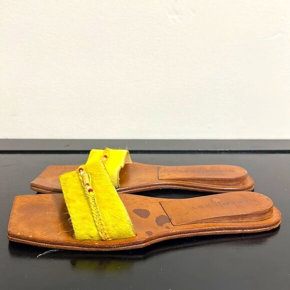 Naked Feet Neon Green Mule Slip-on Flat Sandals Sz 9 - Picture 3 of 7